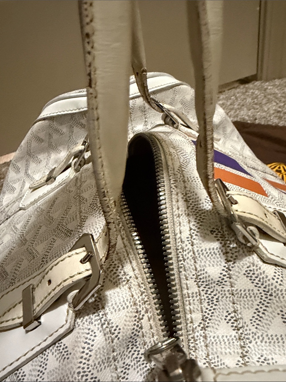 Goyard Croisiere 35” Duffel/Hand Bag in white 2006 - Picture 15 of 17